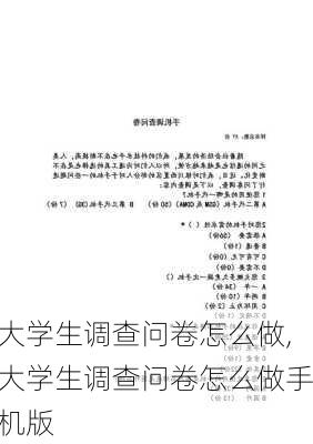 大学生调查问卷怎么做,大学生调查问卷怎么做手机版