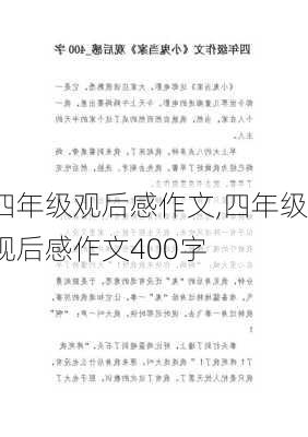 四年级观后感作文,四年级观后感作文400字