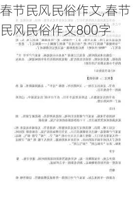 春节民风民俗作文,春节民风民俗作文800字