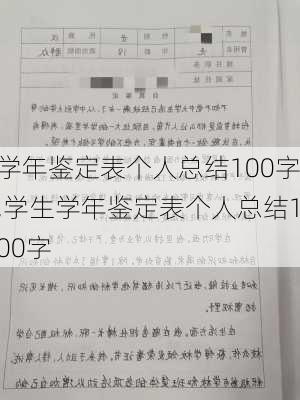 学年鉴定表个人总结100字,学生学年鉴定表个人总结100字