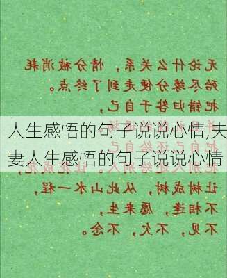 人生感悟的句子说说心情,夫妻人生感悟的句子说说心情