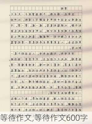 等待作文,等待作文600字