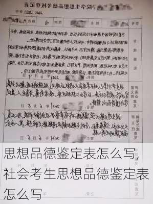 思想品德鉴定表怎么写,社会考生思想品德鉴定表怎么写