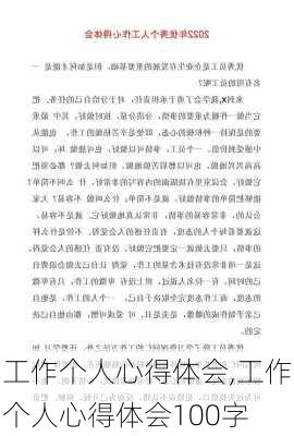 工作个人心得体会,工作个人心得体会100字