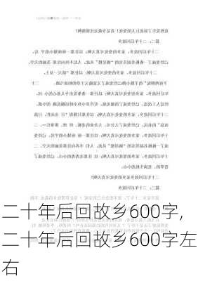 二十年后回故乡600字,二十年后回故乡600字左右